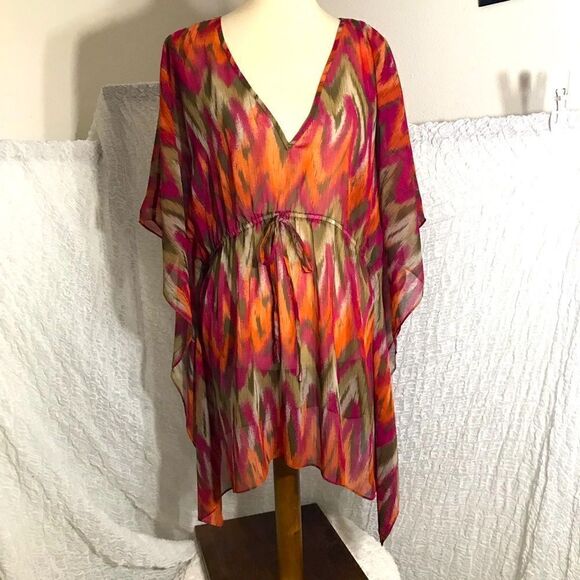 Michael Michael Kors Orange Cover-Up Top Size L/LX - Picture 1 of 7